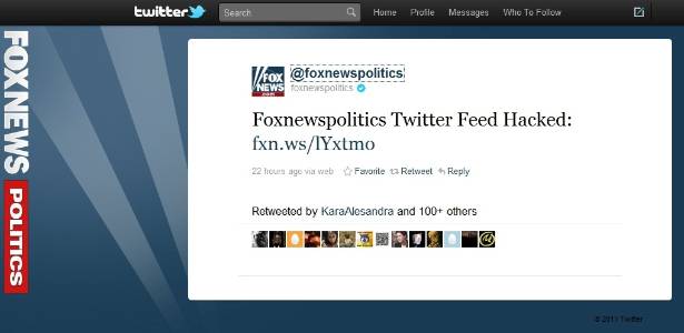 Fox News confirma em mensagem no Twitter que teve o perfil invadido por hacker na segunda (4)