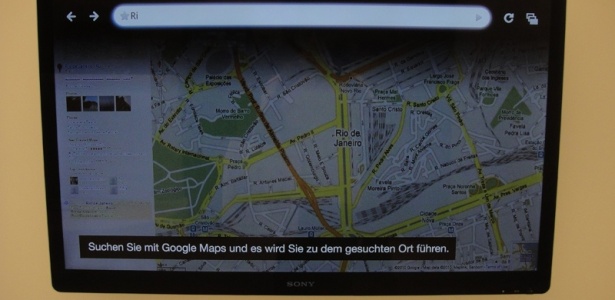 Google TV quer levar os serviços da web para a televisão. Na imagem, o Google Mapas 
