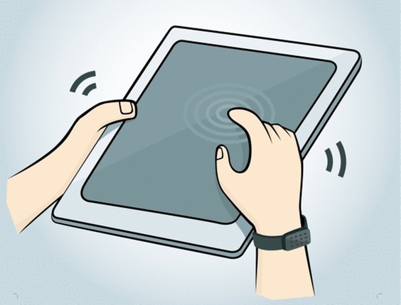 Imagem ilustrativa de display touchscreen com usuário interagindo; tela patenteada e desenvolvida pela Microsoft permite sentir textura das imagens exibidas - Getty Images
