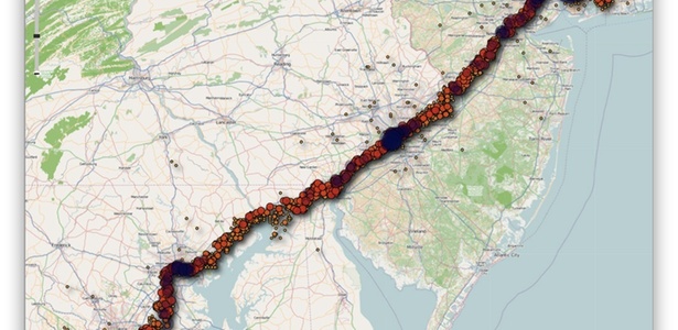Dados colhidos num iPhone foram reunidos num mapa por especialistas em segurana