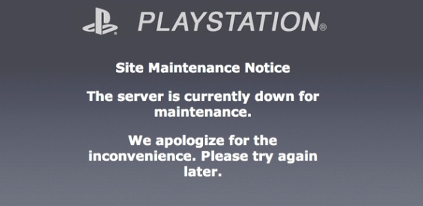 Tela de erro exibida ao tentar criar conta na PlaystationNetwork; Sony admitiu roubo de dados