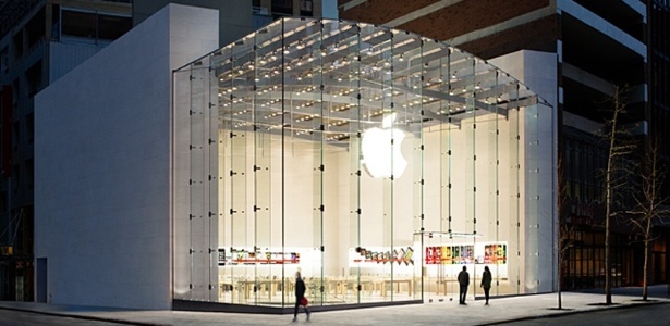 Frente da Apple Store Upper West Side, em Nova York, nos Estados Unidos