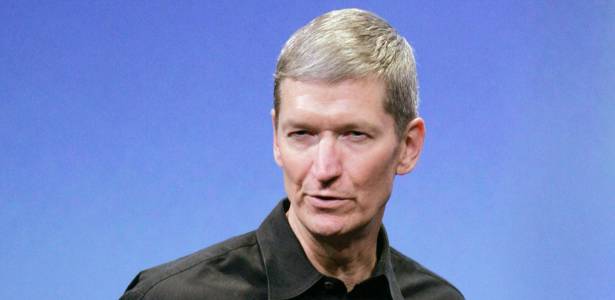 Tim Cook, atual diretor-executivo da Apple, durante apresentao, na sede da empresa, em 2008